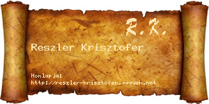 Reszler Krisztofer névjegykártya